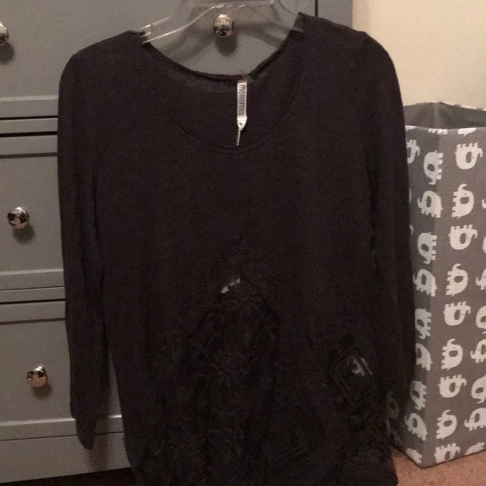 Monoreno black lace shirt